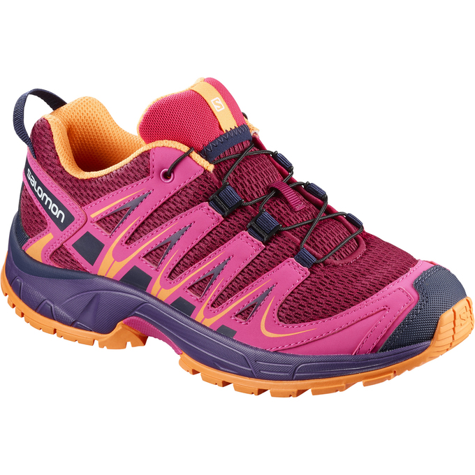 Salomon XA PRO 3D J Zapatillas Trail Running Niños - Burdeos Rosas - Colombia (20983-HKTG)